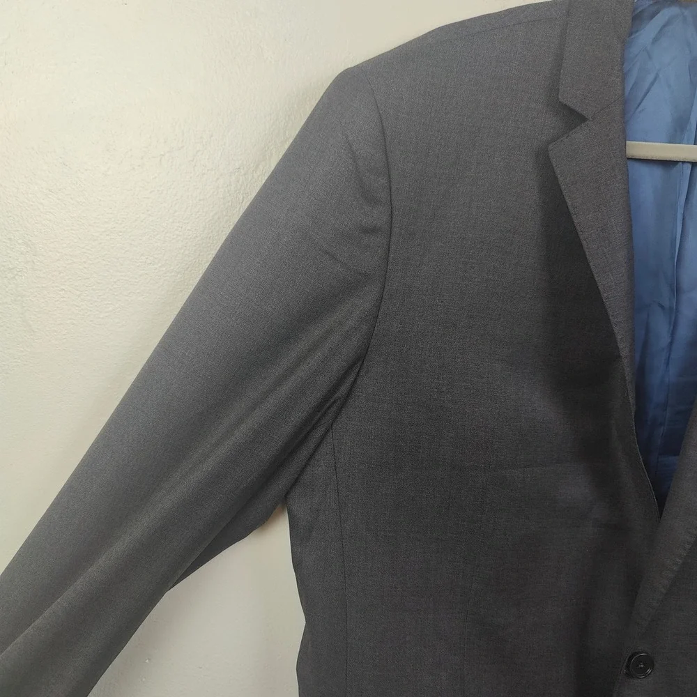 Brooks Brothers Brooksgate Blazer Mens 44L Grey Vitale Barberis Canonico Wool
